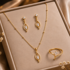 Golden Leaf Jewellery Set